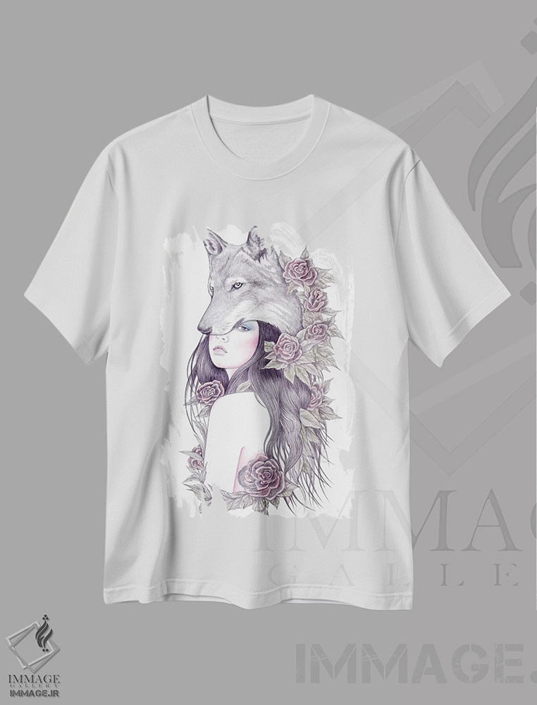تیشرت طرح دار قلب گرگ، دست نقاشی و طراحی دستی اثر آندریا هرنیاک | immage.ir
