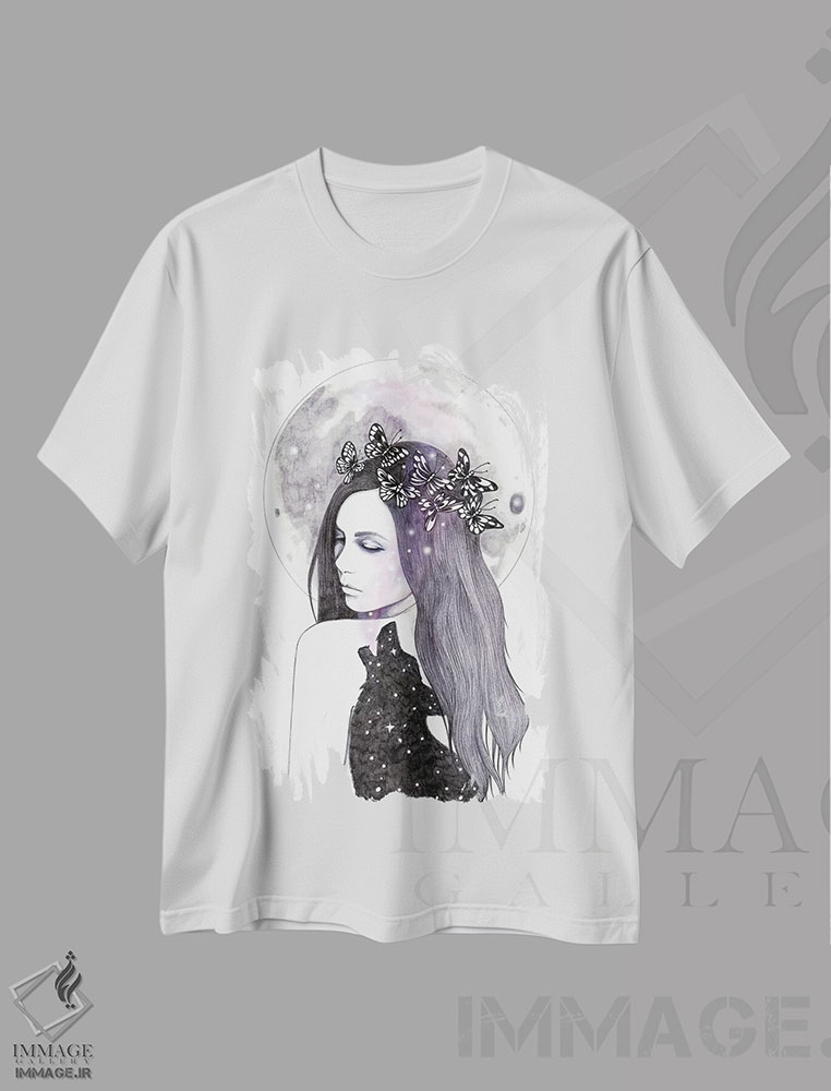 تیشرت طرح دار در جستجوی ستاره ها، دست نقاشی و طراحی دستی اثر آندریا هرنیاک | immage.ir