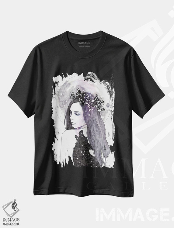 تیشرت طرح دار در جستجوی ستاره ها، دست نقاشی و طراحی دستی اثر آندریا هرنیاک | فروشگاه ایماژ