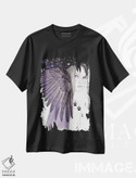 تیشرت طرح دار پرندهٔ سیاه، دست نقاشی و طراحی دستی اثر آندریا هرنیاک | فروشگاه ایماژ