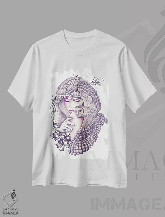 تیشرت طرح دار روح جغد، دست نقاشی و طراحی دستی اثر آندریا هرنیاک | immage.ir