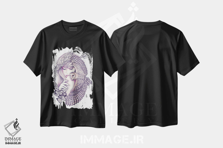 تیشرت طرح دار روح جغد، دست نقاشی و طراحی دستی اثر آندریا هرنیاک | فروشگاه ایماژ