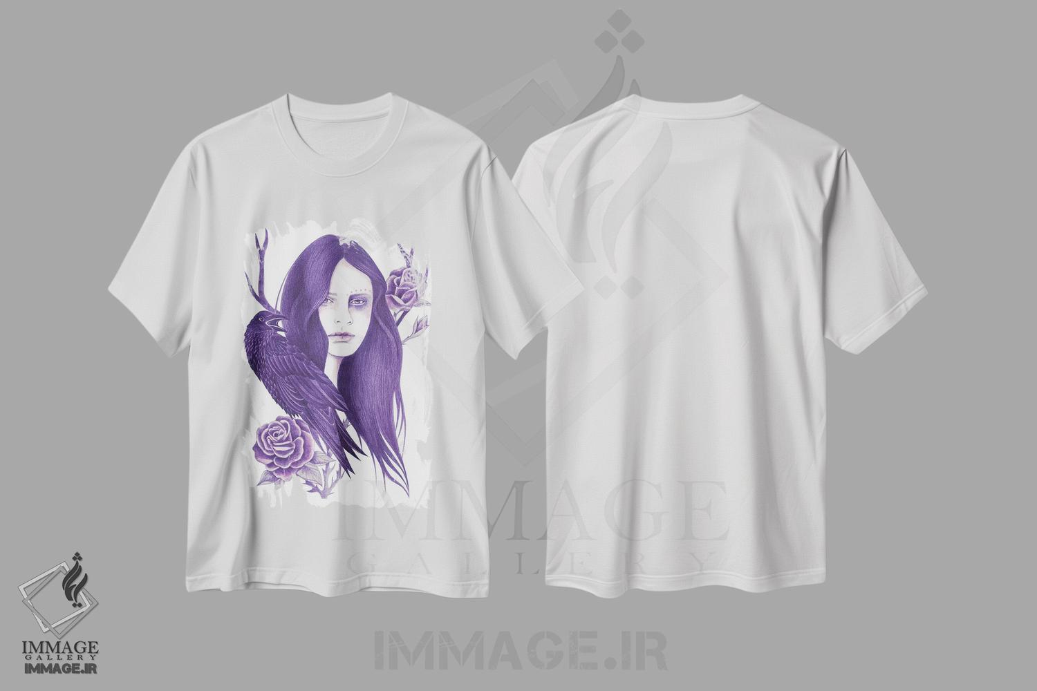 تیشرت طرح دار کلاغ، دست نقاشی و طراحی دستی اثر آندریا هرنیاک | immage.ir