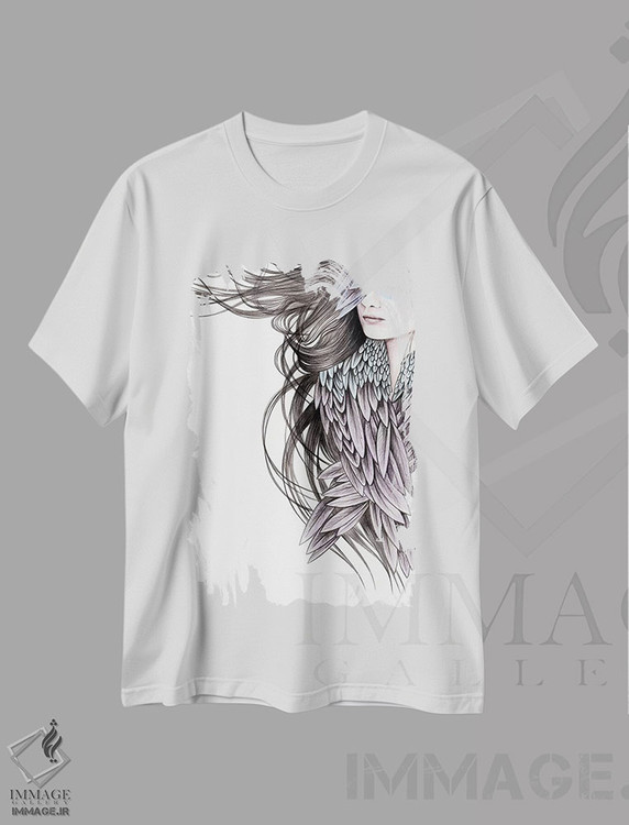 تیشرت طرح دار بال های کلاغ، دست نقاشی و طراحی دستی اثر آندریا هرنیاک | immage.ir