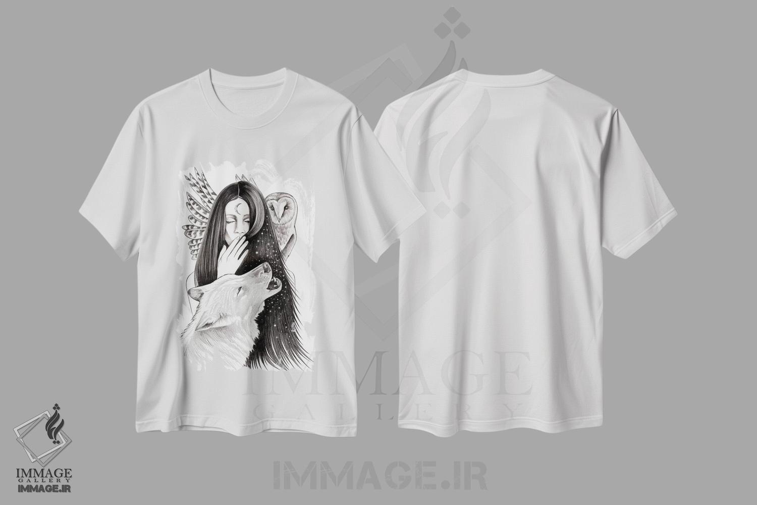 تیشرت طرح دار آیین، نقاشی و تصویرگری سیاه و سفید اثر آندریا هرنیاک | immage.ir