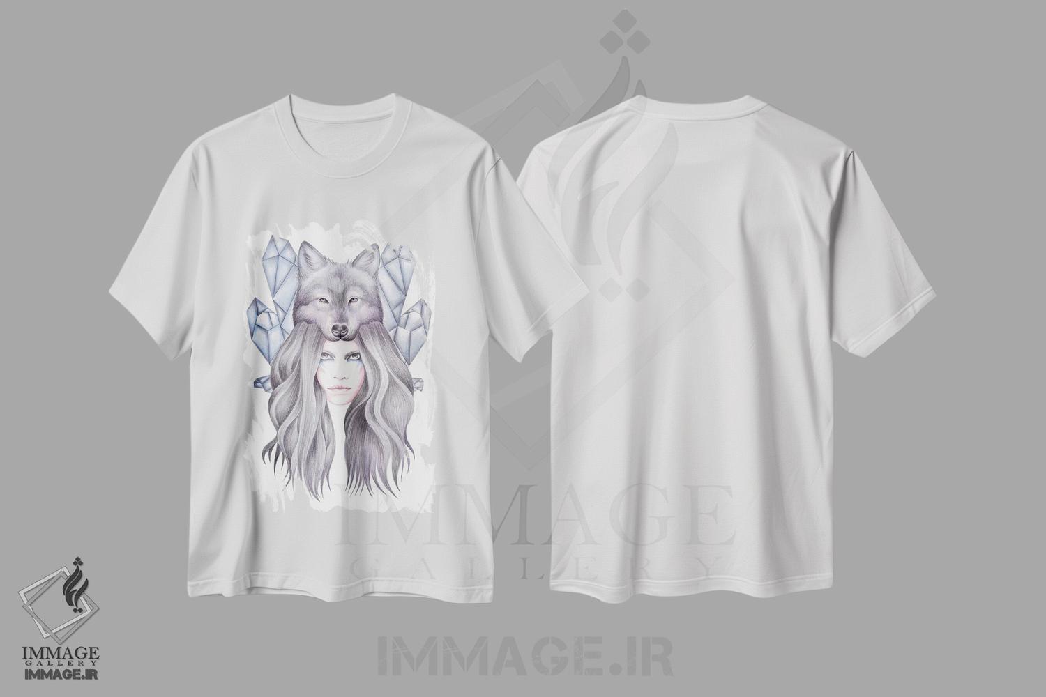 تیشرت طرح دار گرگ ماده، دست نقاشی و طراحی دستی اثر آندریا هرنیاک | immage.ir