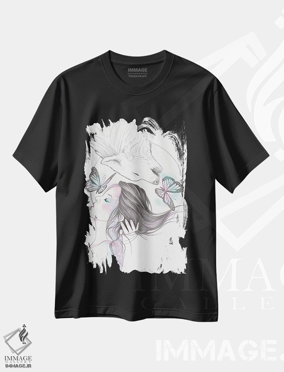 تیشرت طرح دار خواهر روحی، دست نقاشی و طراحی دستی اثر آندریا هرنیاک | فروشگاه ایماژ