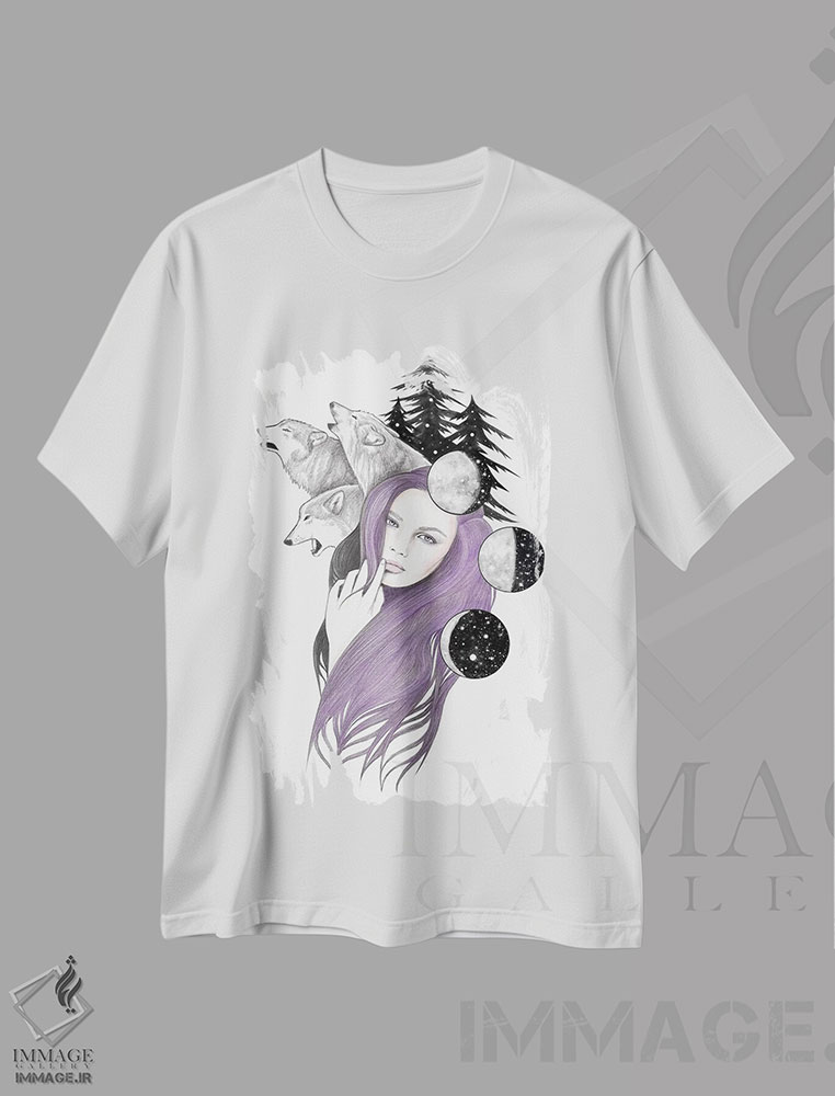 تیشرت طرح دار سه ماه، دست نقاشی و طراحی دستی اثر آندریا هرنیاک | immage.ir