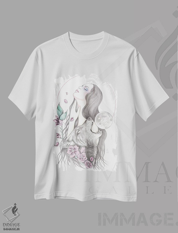 تیشرت طرح دار خورشید ماه، دست نقاشی و طراحی دستی اثر آندریا هرنیاک | immage.ir