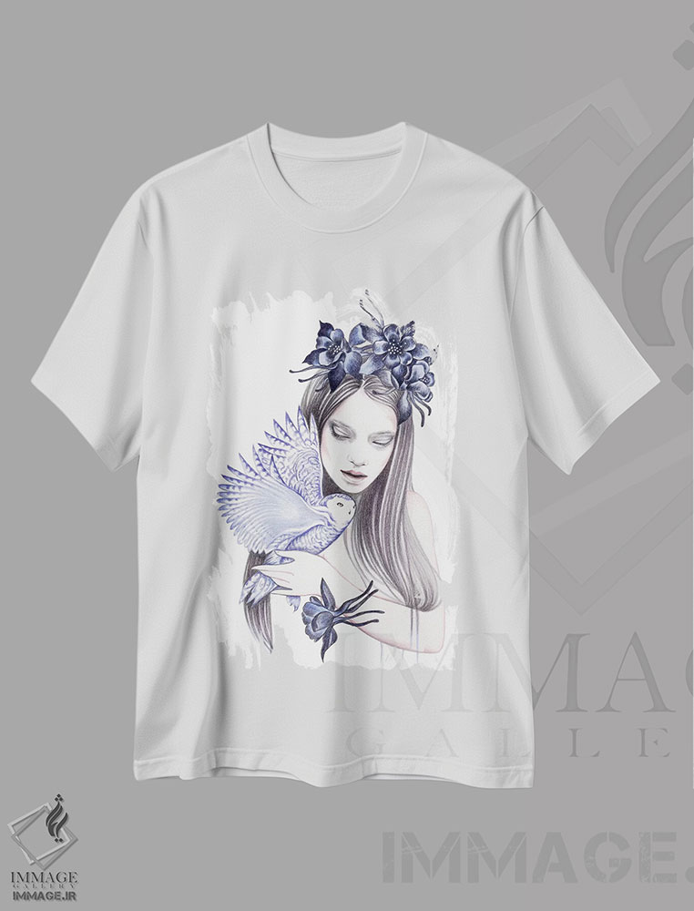 تیشرت طرح دار گل وحشی، دست نقاشی و طراحی دستی اثر آندریا هرنیاک | immage.ir