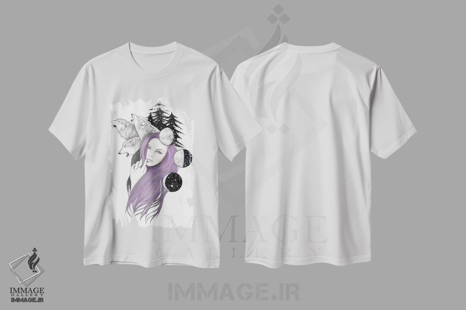 تیشرت طرح دار سه ماه، دست نقاشی و طراحی دستی اثر آندریا هرنیاک | immage.ir