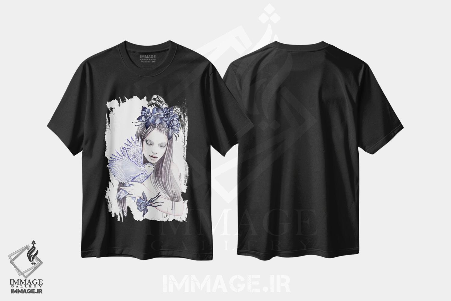 تیشرت طرح دار گل وحشی، دست نقاشی و طراحی دستی اثر آندریا هرنیاک | فروشگاه ایماژ