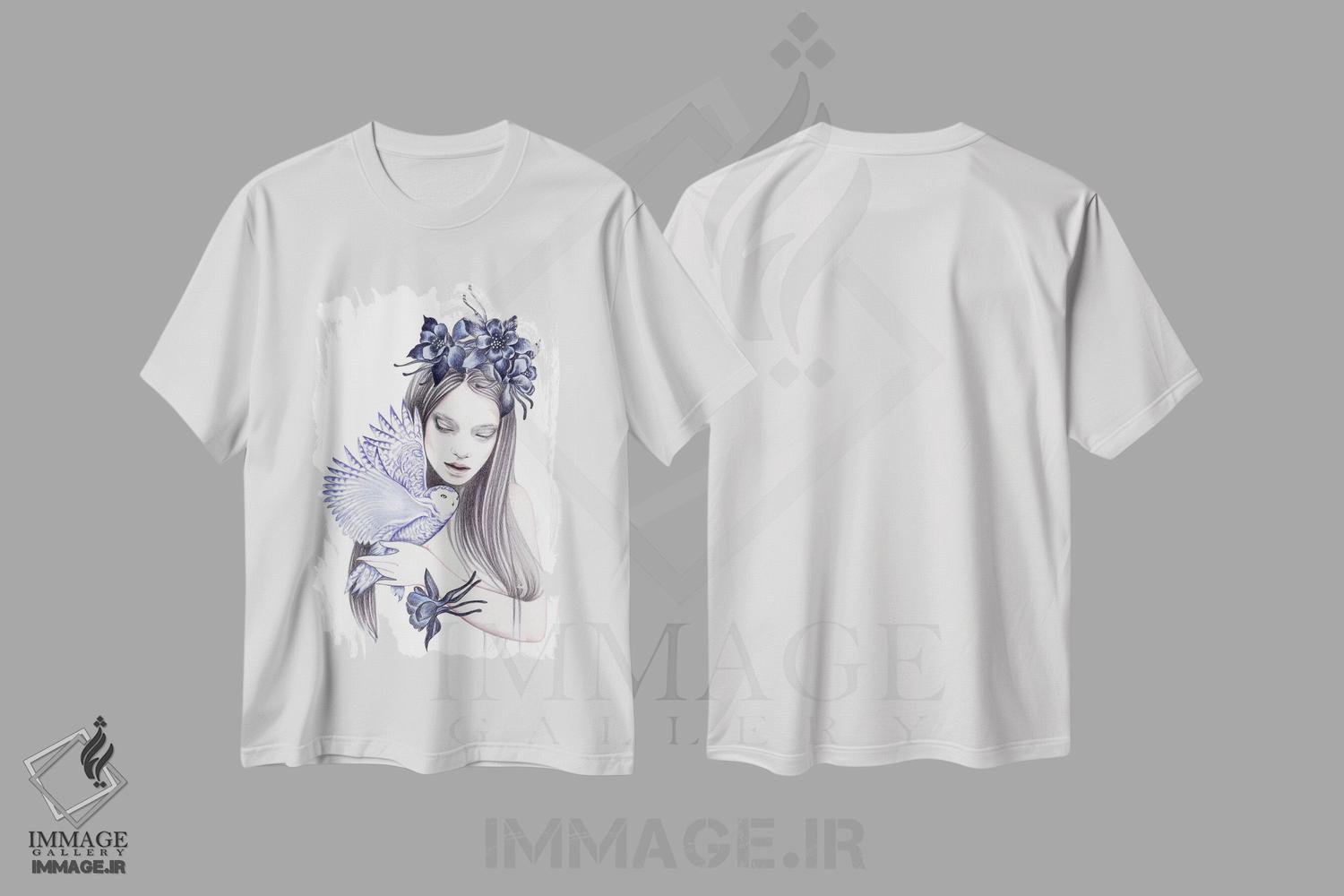 تیشرت طرح دار گل وحشی، دست نقاشی و طراحی دستی اثر آندریا هرنیاک | immage.ir