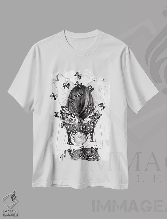 تیشرت طرح دار ماه گرگ، دست نقاشی و طراحی دستی اثر آندریا هرنیاک | immage.ir