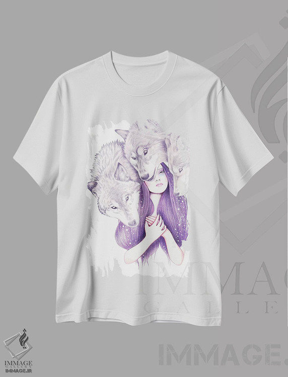 تیشرت طرح دار دسته گرگ ها، دست نقاشی و طراحی دستی اثر آندریا هرنیاک | immage.ir