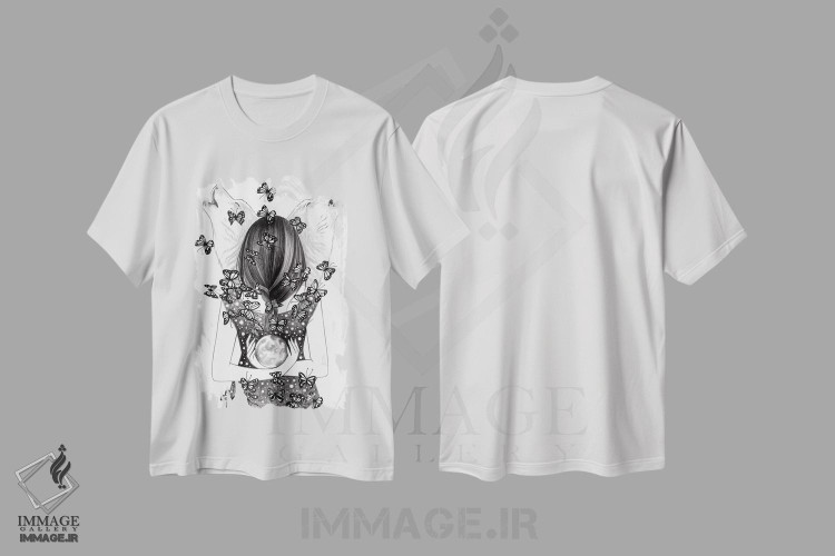تیشرت طرح دار ماه گرگ، دست نقاشی و طراحی دستی اثر آندریا هرنیاک | immage.ir