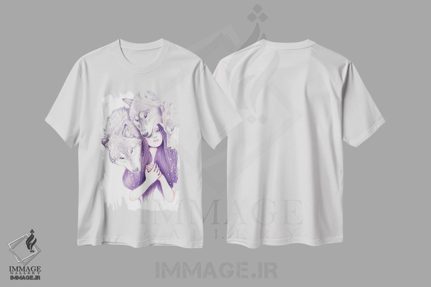 تیشرت طرح دار دسته گرگ ها، دست نقاشی و طراحی دستی اثر آندریا هرنیاک | immage.ir