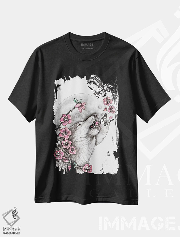 تیشرت طرح دار ندای گرگ، تزئینی اثر آندریا هرنیاک | فروشگاه ایماژ