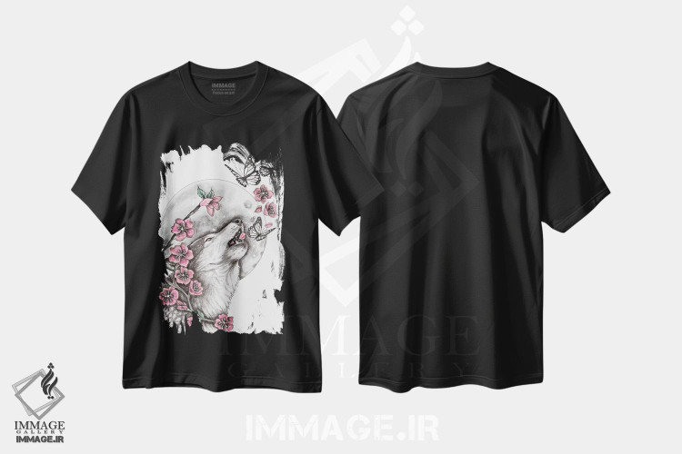 تیشرت طرح دار ندای گرگ، تزئینی اثر آندریا هرنیاک | فروشگاه ایماژ