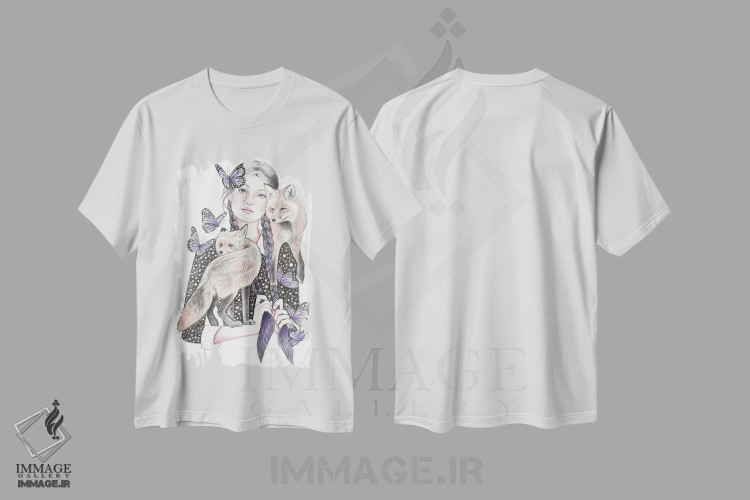 تیشرت طرح دار روباه در شب، تزئینی اثر آندریا هرنیاک | immage.ir