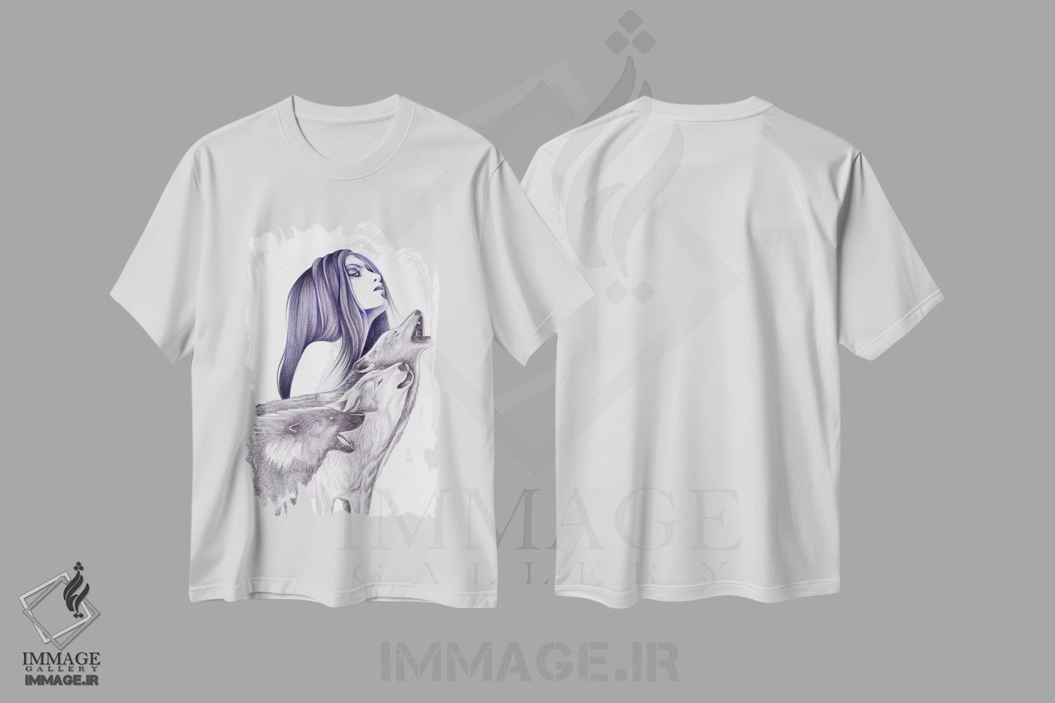 تیشرت طرح دار ندای گرگ ها، دست نقاشی و طراحی دستی اثر آندریا هرنیاک | immage.ir