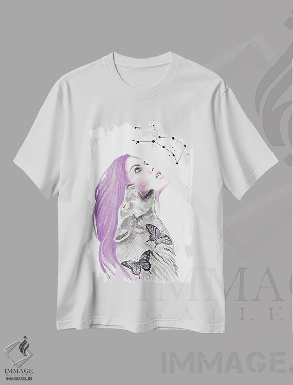 تیشرت طرح دار در ستارگان نوشته شده، تزئینی اثر آندریا هرنیاک | immage.ir