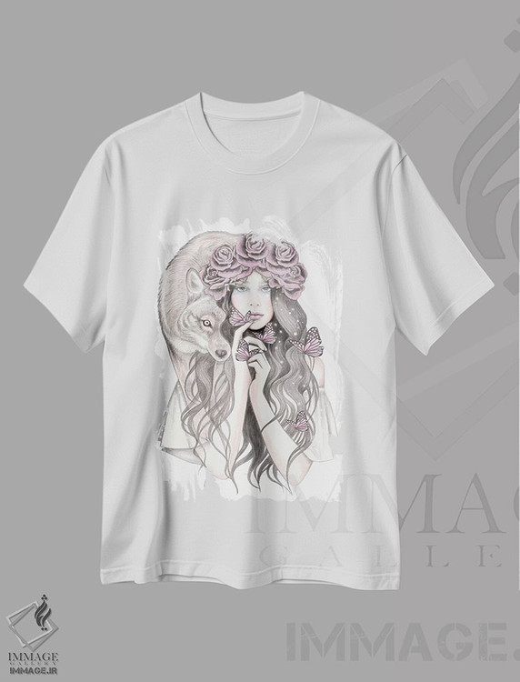 تیشرت طرح دار گرگ سایه، دکور بوهمی اثر آندریا هرنیاک | immage.ir