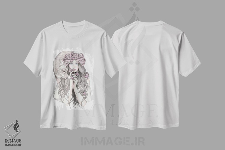 تیشرت طرح دار گرگ سایه، دکور بوهمی اثر آندریا هرنیاک | immage.ir