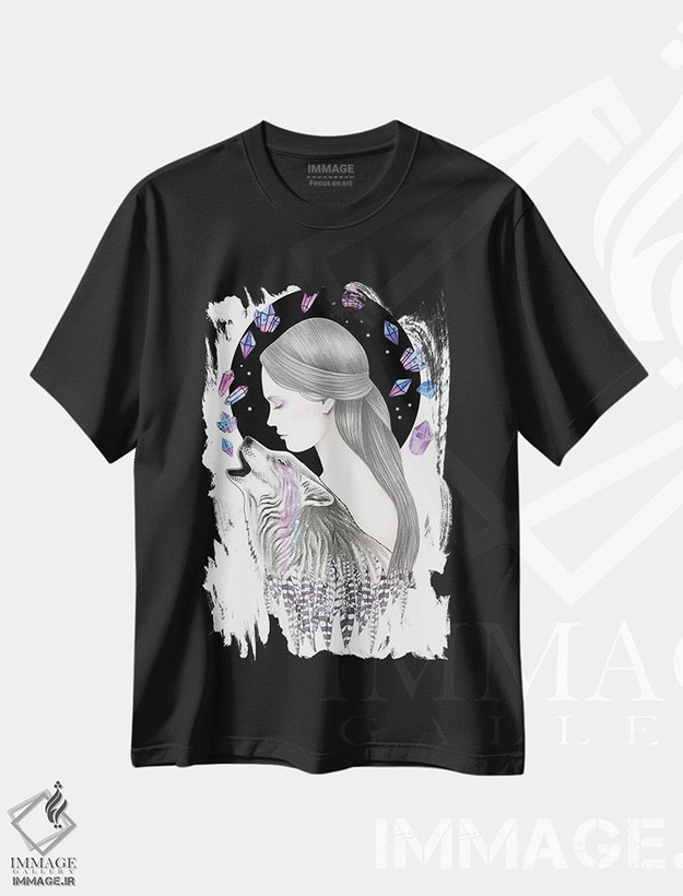 تیشرت طرح دار کریستال، دست نقاشی و طراحی دستی اثر آندریا هرنیاک | فروشگاه ایماژ