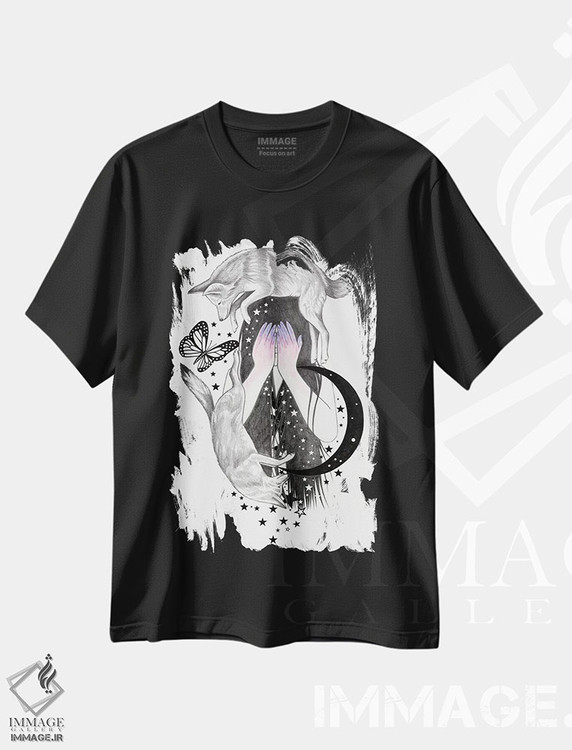 تیشرت طرح دار دایره، دست نقاشی و طراحی دستی اثر آندریا هرنیاک | فروشگاه ایماژ