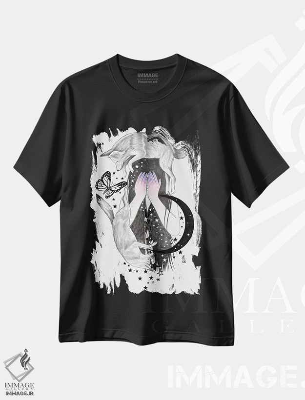 تیشرت طرح دار دایره، دست نقاشی و طراحی دستی اثر آندریا هرنیاک | فروشگاه ایماژ