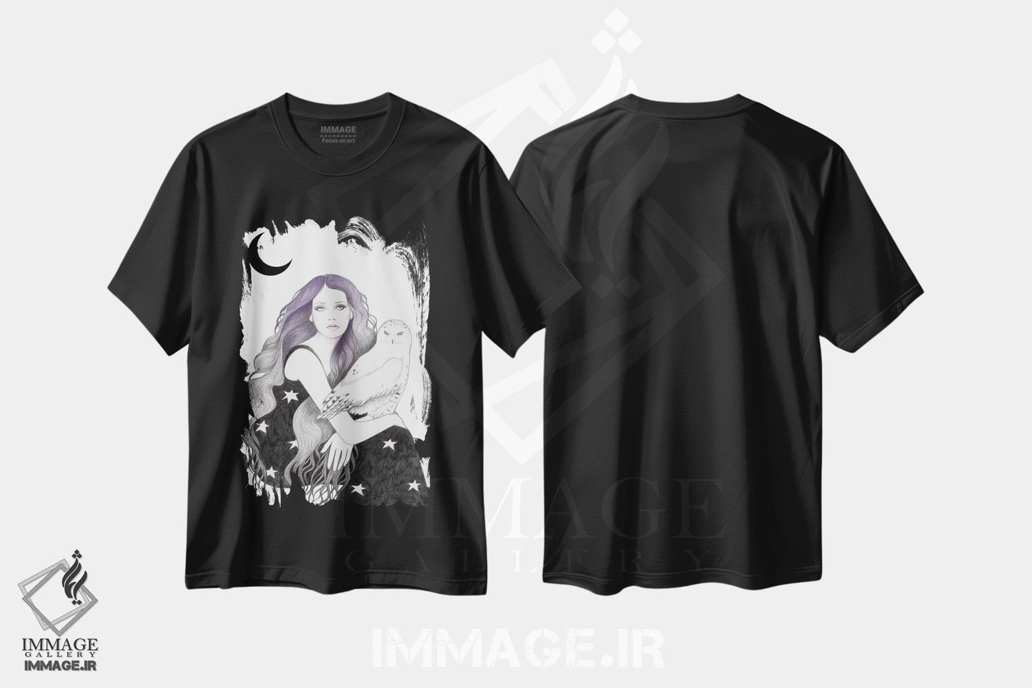 تیشرت طرح دار جغد سفید، دکوراسیون جایگزین اثر آندریا هرنیاک | فروشگاه ایماژ