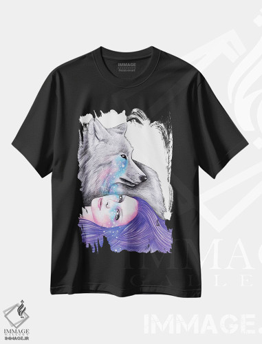 تیشرت طرح دار عشق کیهانی، دست نقاشی و طراحی دستی اثر آندریا هرنیاک | فروشگاه ایماژ