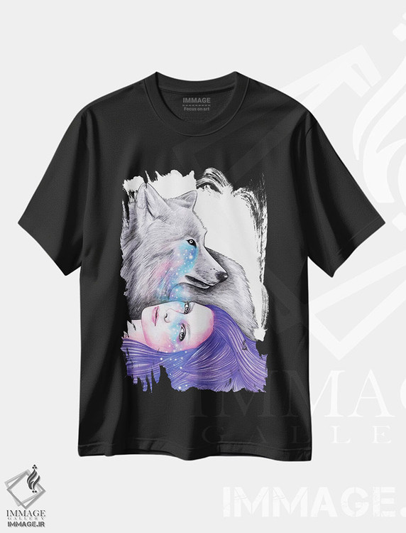 تیشرت طرح دار عشق کیهانی، دست نقاشی و طراحی دستی اثر آندریا هرنیاک | فروشگاه ایماژ