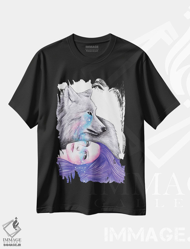 تیشرت طرح دار عشق کیهانی، دست نقاشی و طراحی دستی اثر آندریا هرنیاک | فروشگاه ایماژ