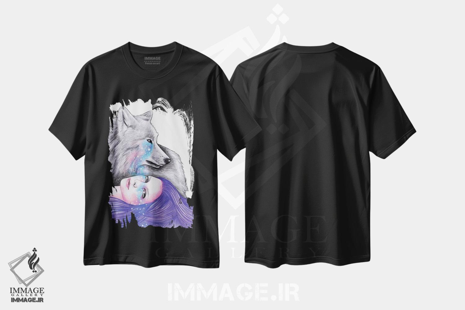 تیشرت طرح دار عشق کیهانی، دست نقاشی و طراحی دستی اثر آندریا هرنیاک | فروشگاه ایماژ