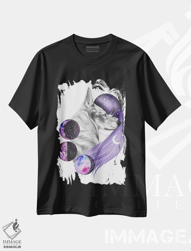 تیشرت طرح دار جادوی ماه، دکوراسیون جایگزین اثر آندریا هرنیاک | فروشگاه ایماژ