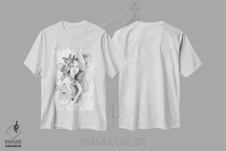 تیشرت طرح دار ماه روحانی، دست نقاشی و طراحی دستی اثر آندریا هرنیاک | immage.ir
