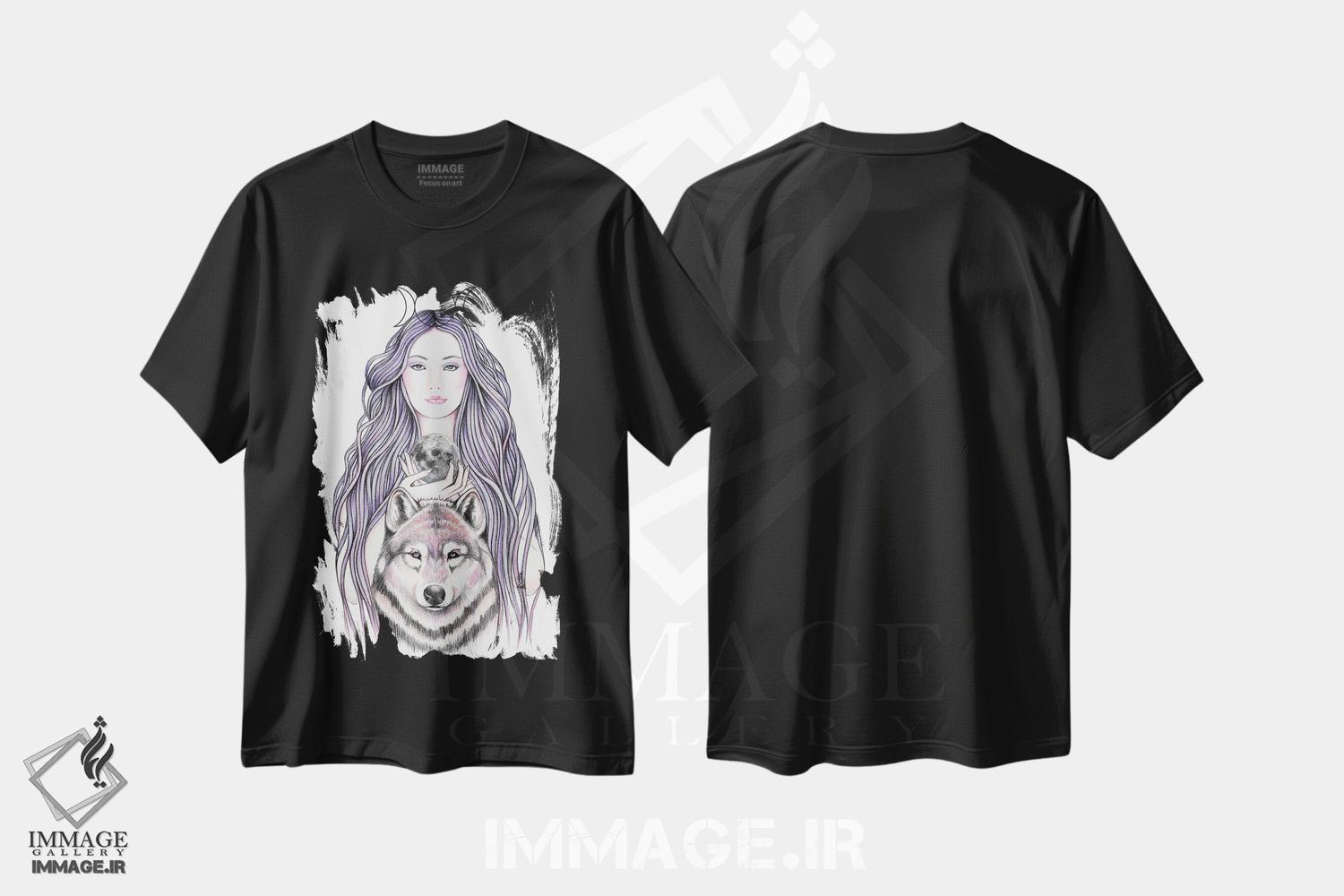 تیشرت طرح دار مهتاب مرموز، دست نقاشی و طراحی دستی اثر آندریا هرنیاک | فروشگاه ایماژ