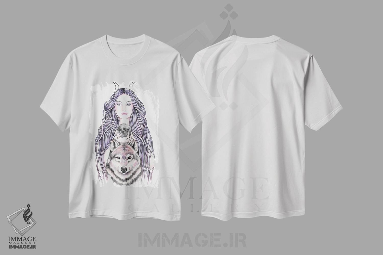 تیشرت طرح دار مهتاب مرموز، دست نقاشی و طراحی دستی اثر آندریا هرنیاک | immage.ir