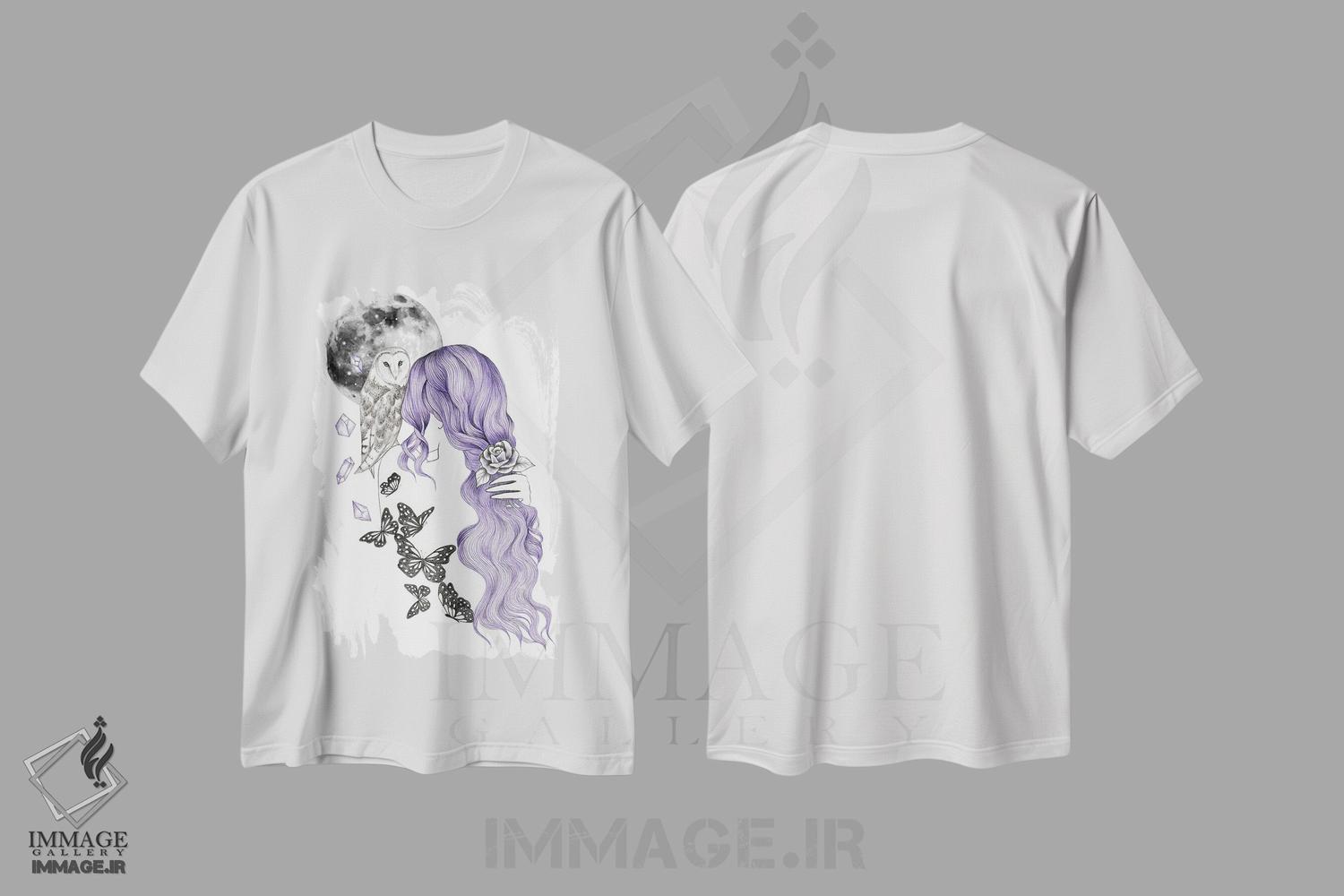 تیشرت طرح دار پرندگان شب، دست نقاشی و طراحی دستی اثر آندریا هرنیاک | immage.ir