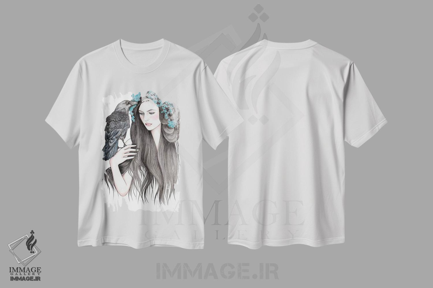 تیشرت طرح دار کلاغ، دست نقاشی و طراحی دستی اثر آندریا هرنیاک | immage.ir