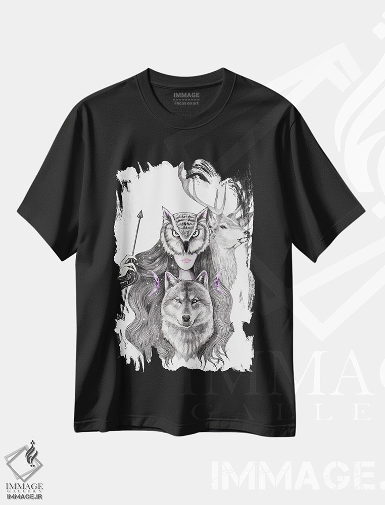 تیشرت طرح دار آرتمیس، دست نقاشی و طراحی دستی اثر آندریا هرنیاک | فروشگاه ایماژ