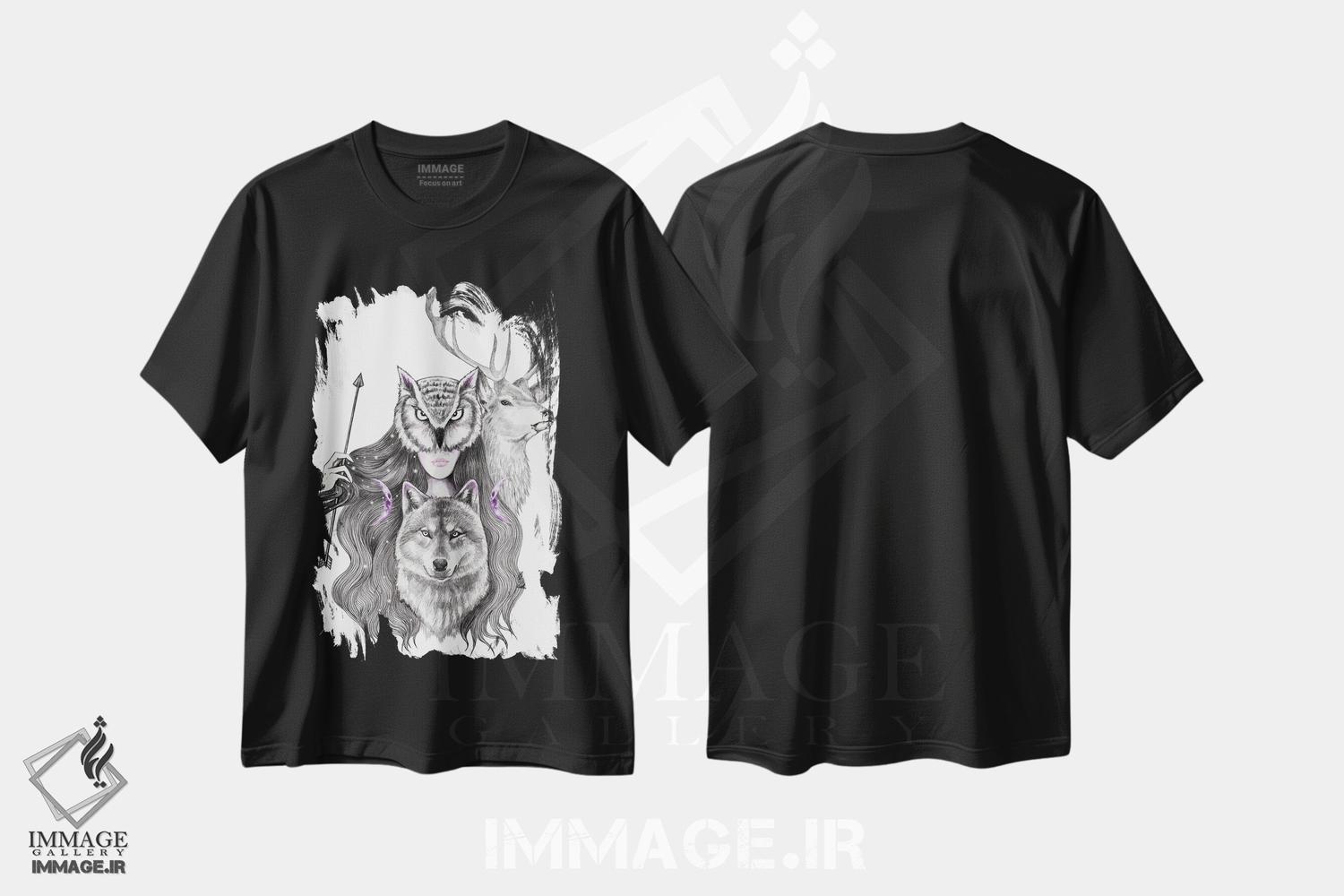 تیشرت طرح دار آرتمیس، دست نقاشی و طراحی دستی اثر آندریا هرنیاک | فروشگاه ایماژ