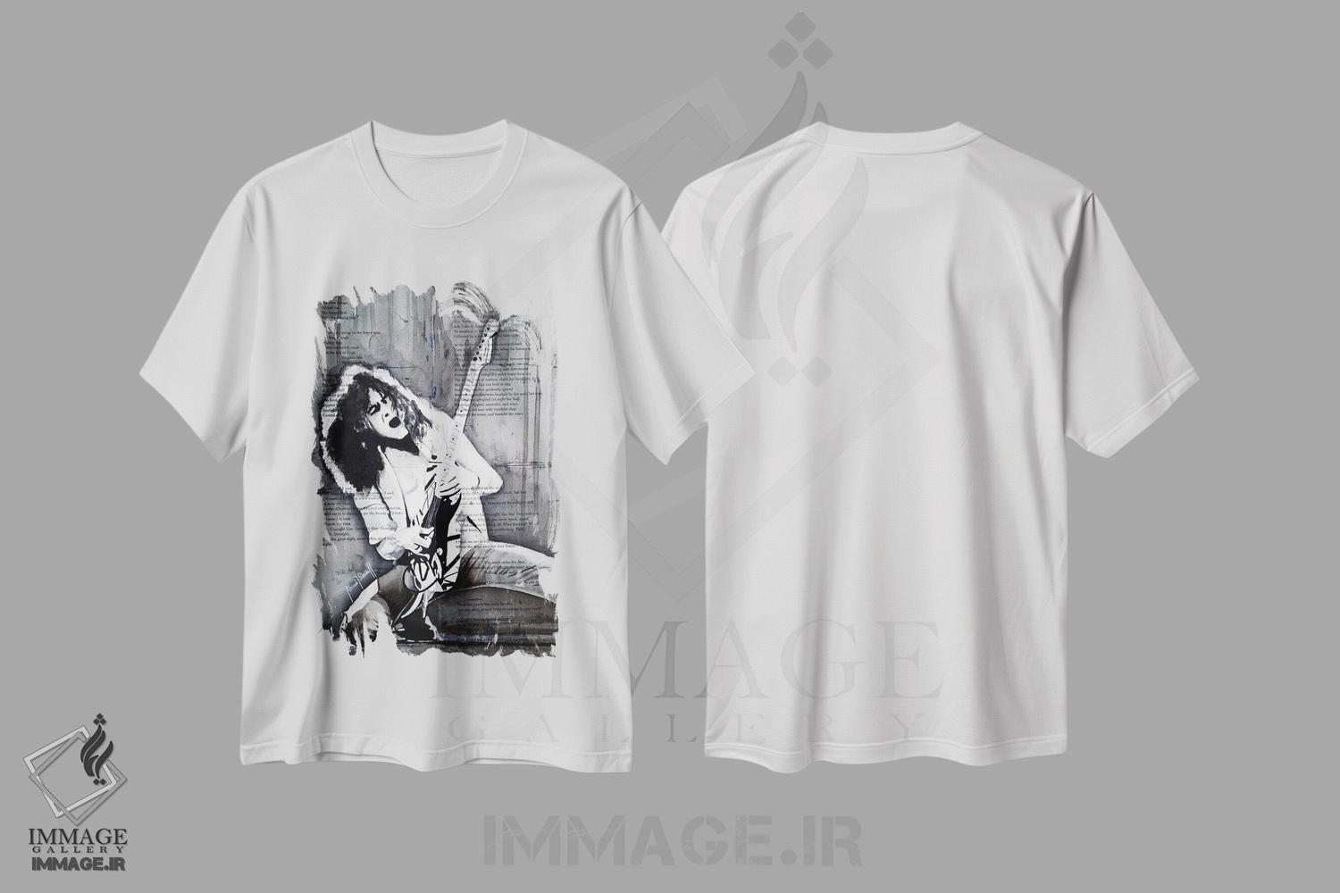 تیشرت طرح دار ادی ون هیلن، هنر فاخر اثر احمد شریف | immage.ir