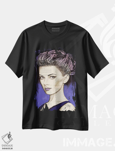 تیشرت طرح دار زندگی بنفش، هنر فاخر اثر احمد شریف | فروشگاه ایماژ