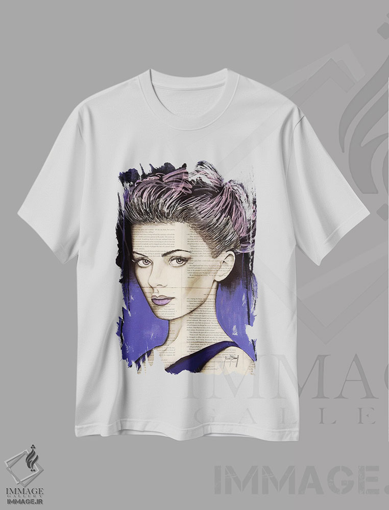 تیشرت طرح دار زندگی بنفش، هنر فاخر اثر احمد شریف | immage.ir