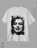 تیشرت طرح دار مرلین مونرو ۳، هنر دیجیتال سیاه و سفید اثر احمد شریف | فروشگاه ایماژ
