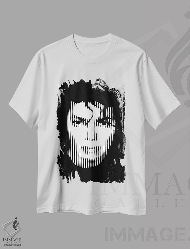تیشرت طرح دار مایکل جکسون ۲، هنر دیجیتال سیاه و سفید اثر احمد شریف | فروشگاه ایماژ