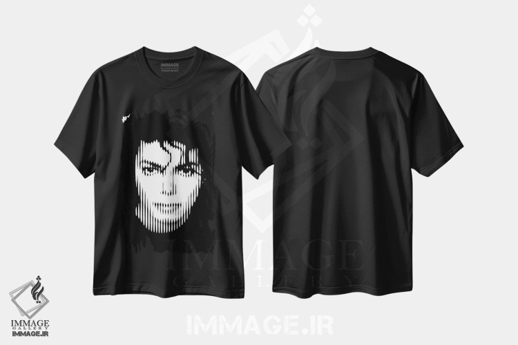 تیشرت طرح دار مایکل جکسون ۲، هنر دیجیتال سیاه و سفید اثر احمد شریف | immage.ir